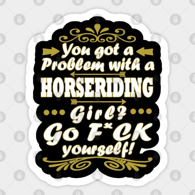 Riding Equestrian Horse Girl Riding Stable Trot Sticker by FindYourFavouriteDesign